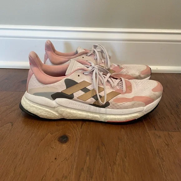Adidas Women's Pink Solar Boost Sneakers - Picture 1 of 6